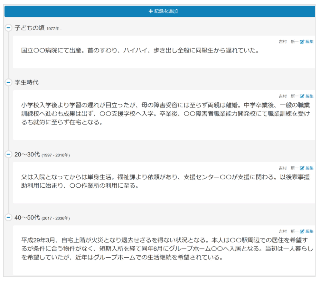 ケアコラボ 教えて!みんなの活用術 堺あすなろ会さんの人生録活用術を紹介する画像