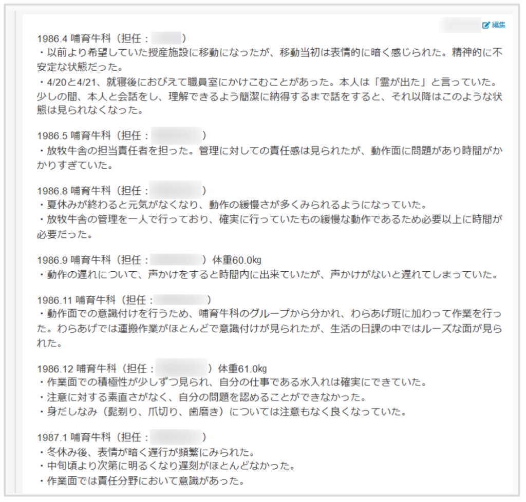 ケアコラボ 活用術
南高愛隣会さんの人生録活用。書庫の支援記録を抜粋して人生録に掲載している画像
